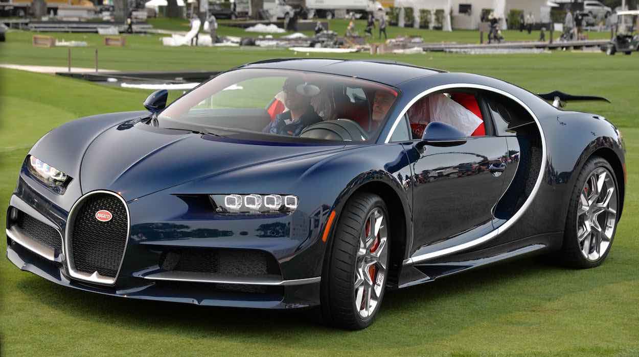 Bugatti Chiron de Fibra de Carbono Azul