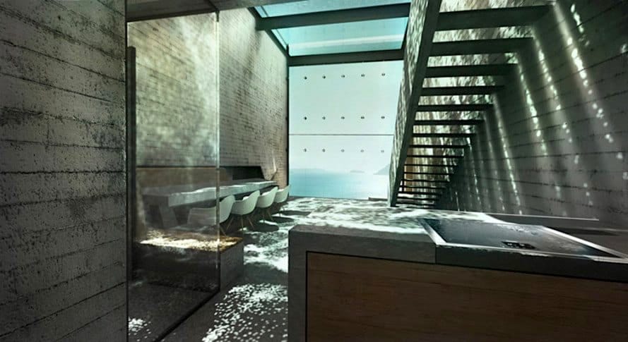Casa Brutale: Esta mega espectacular casa conceptual en un acantilado sobre el mar Egeo se está convirtiendo en una realidad
