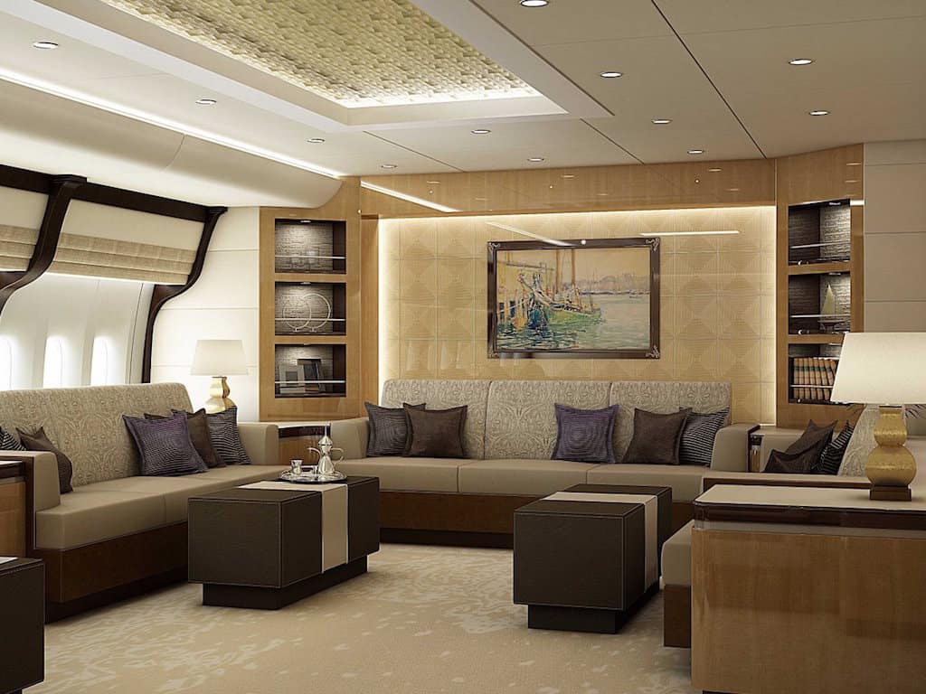 Greenpoint Technologies crea este ultra lujoso interior de $600 MILLONES para un avión privado Boeing 747