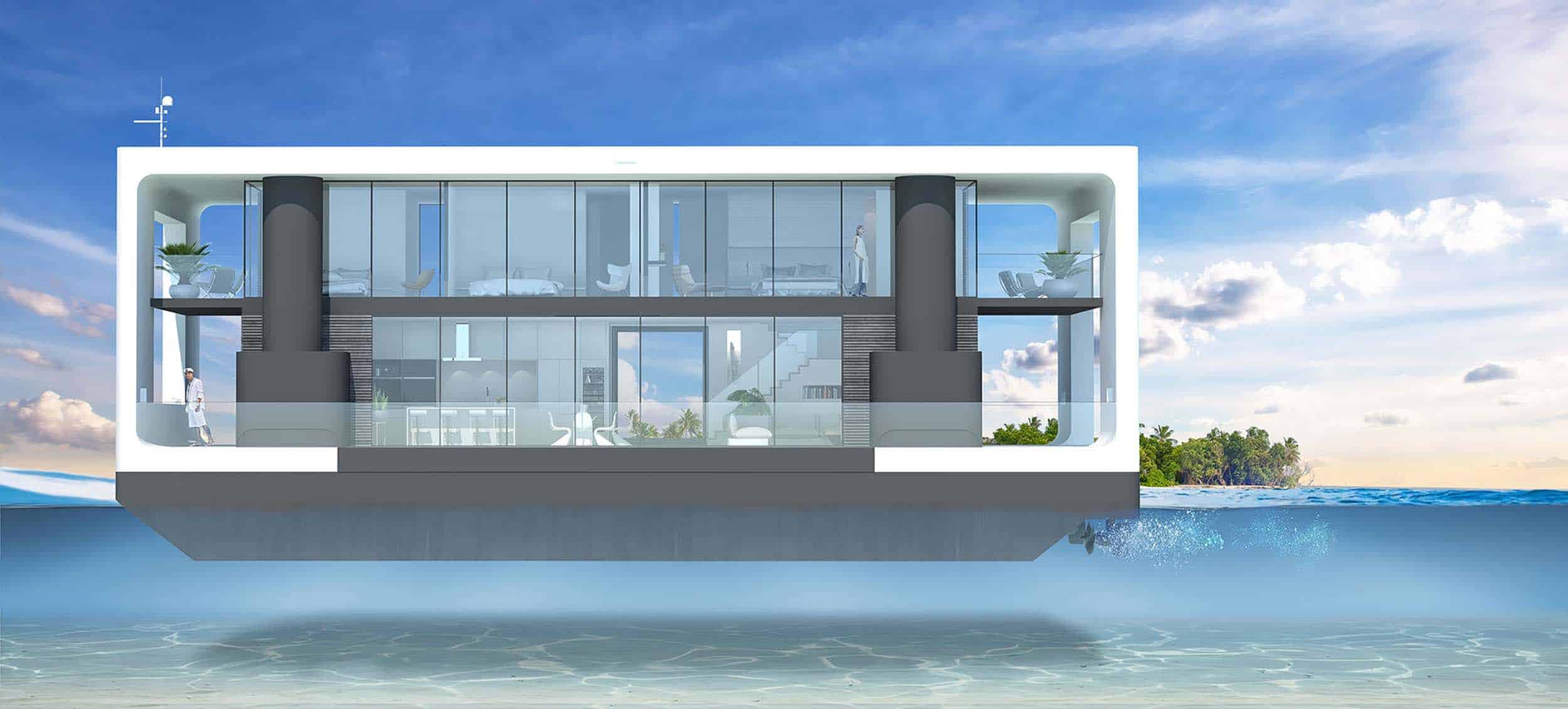Arkup, estas lujosas residencias flotantes en Miami pueden resistir cualquier huracán