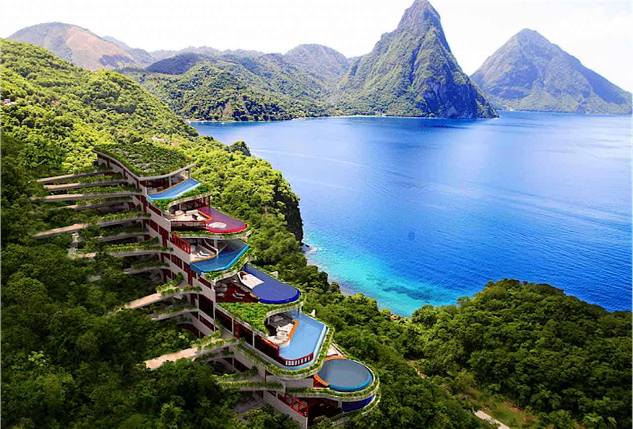 El famoso resort Jade Mountain en Santa Lucía lanzará la nueva propiedad hermana: Jade Sea
