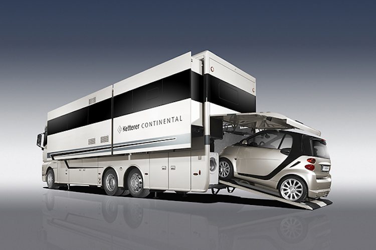 Con la espectacular "Ketterer Continental" ahora podrás viajar en un vehículo personal y una lujosa casa rodante ¡al mismo tiempo!