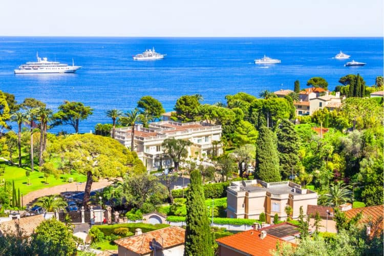 Vista aérea de Cap Ferrat, Riviera Francesa