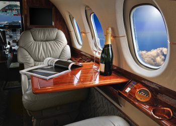 Interior de un jet privado