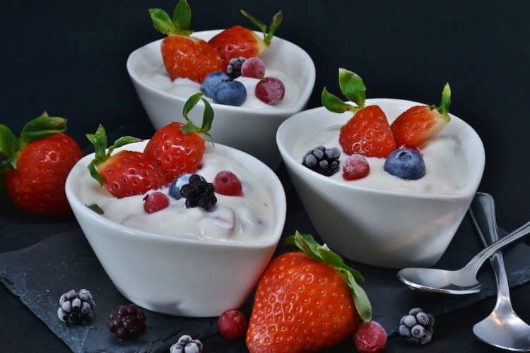 Yogurt con fresas
