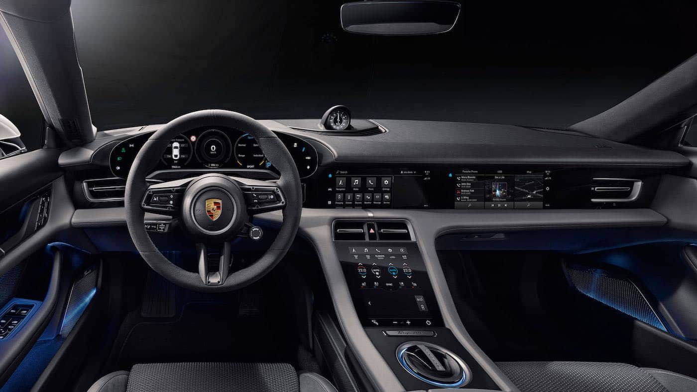 Interior del nuevo Porsche Taycan: digital, minimalista y sostenible