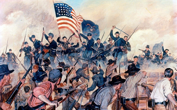 Ataque en Vicksburg durante la Guerra de Secesión o guerra civil estadounidense