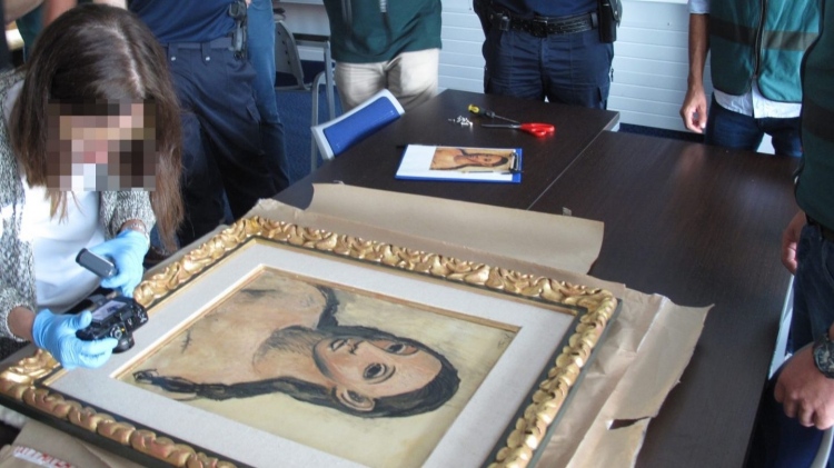 "Cabeza de mujer joven", el cuadro de Picasso que Jaime Botín sacó de España. GUARDIA CIVIL