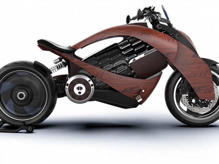 Conoce la impresionante motocicleta eléctrica EV-1 de Newron Motors hecha de madera