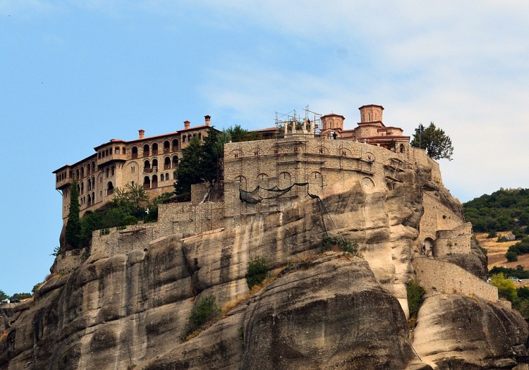 Monasterio Varlaam, situado en la enorme roca Kalabaka en Tesalia, Grecia. |
