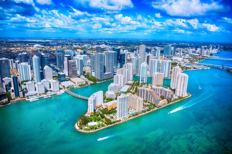 El distrito del centro de Miami, Florida