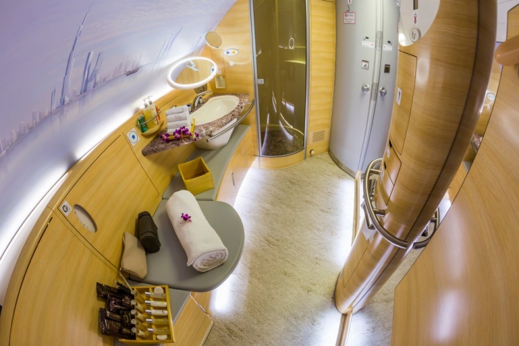 Ducha spa a bordo de Emirates