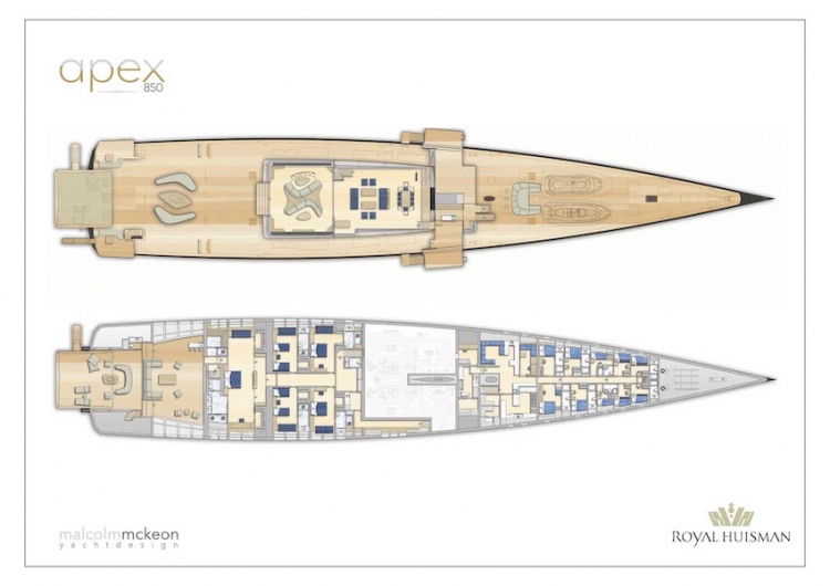 APEX 850, el nuevo concepto de yate de vela de 85m por Royal Huisman