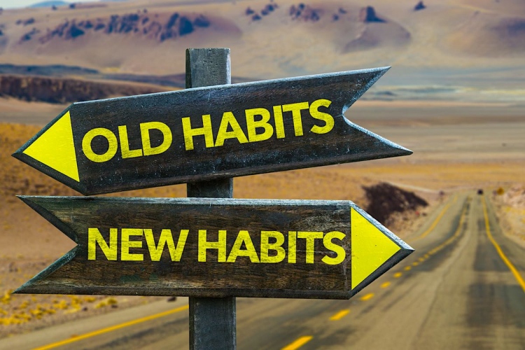 Hábitos viejos - poste indicador de hábitos nuevo