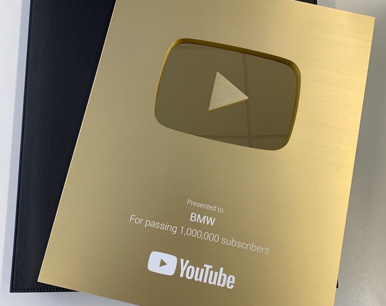 YouTube le otorga a BMW el premio “Golden Button Award"