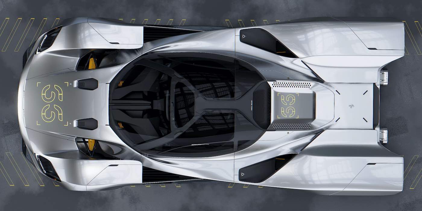 El diseñador chino-canadiense Leyang Bai visualiza este futurista Ferrari.