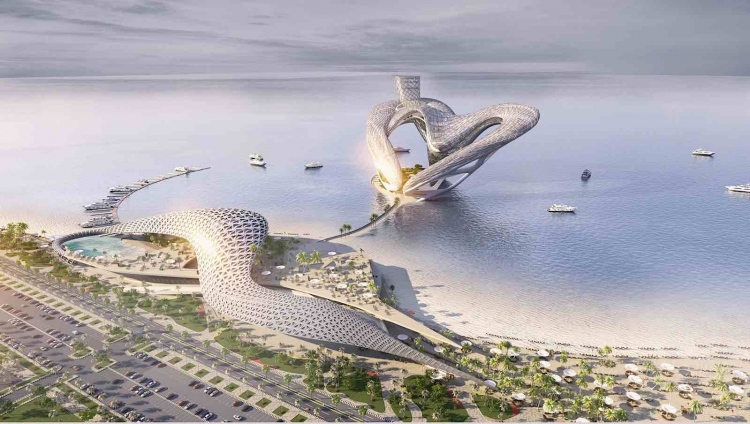 Dubai está construyendo un enorme y futurista complejo de entretenimiento en la forma de un corazón gigante con el pasillo de cristal sobre el mar más largo del mundo
