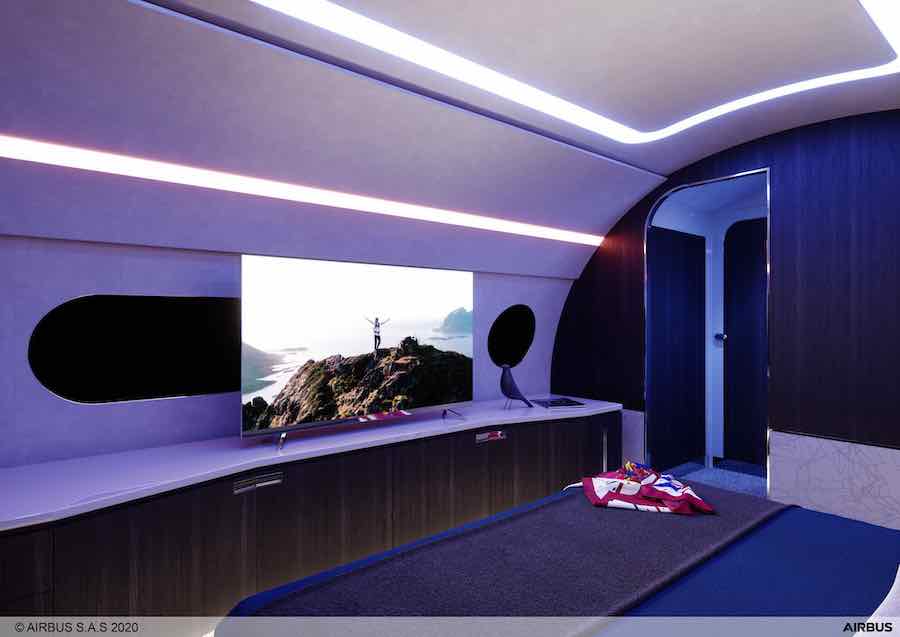 Un vistazo al lujoso concepto de interior del nuevo jet privado Airbus A220