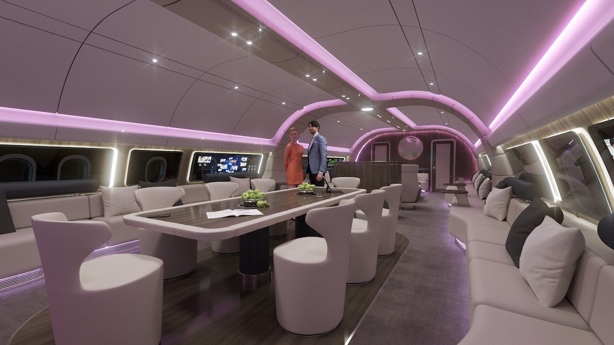 Lufthansa ha integrado un sistema de proyección a gran escala para contenido virtual en una cabina VIP.