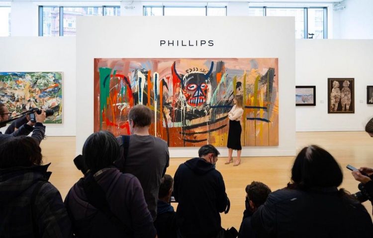 Esta pintura de Basquiat, propiedad de Yusaku Maezawa, podría alcanzar más de 70 millones de dólares en una subasta