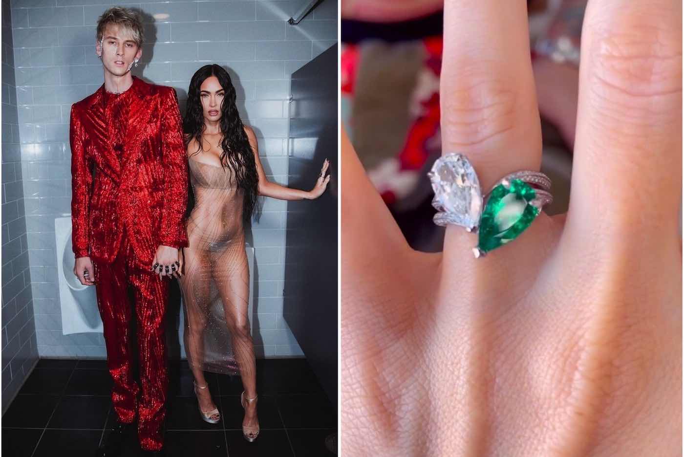 El anillo de compromiso de Megan Fox, con incrustaciones de diamantes y esmeraldas, de 400.000 dólares