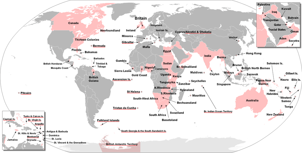 Mapa del Imperio Británico